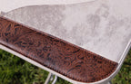Light brindle and floral embossed leather hair on hide - 17/18mm thickness
