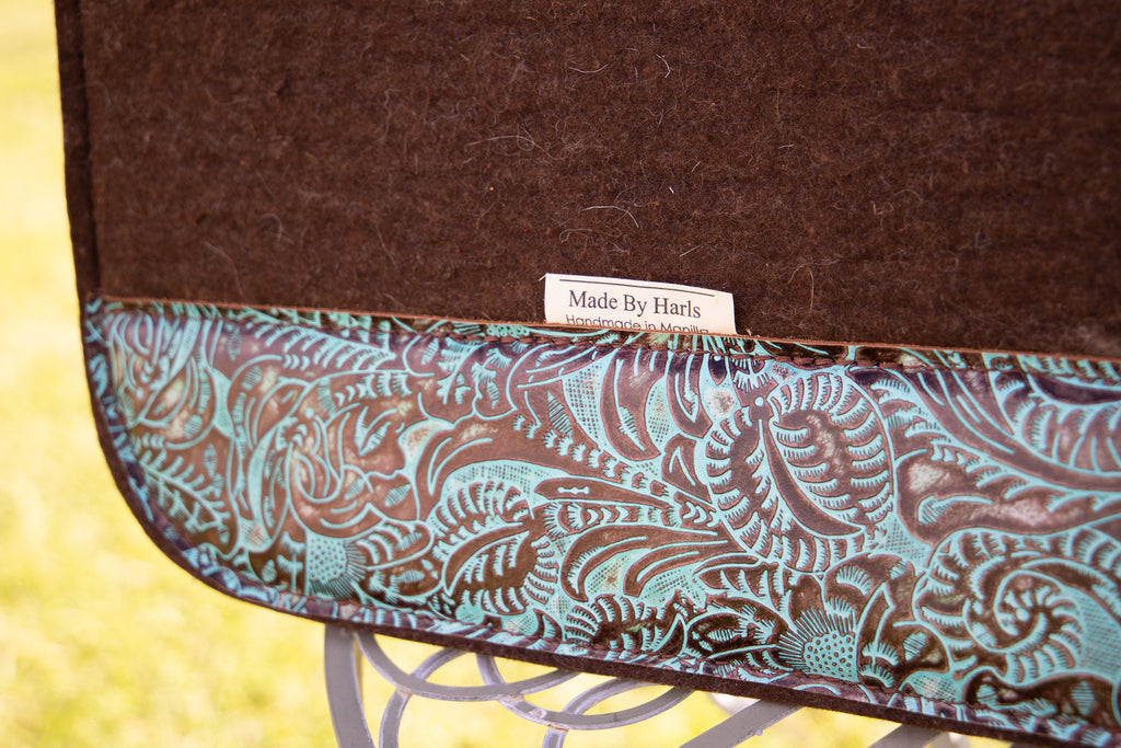 Turquoise floral cutout pad 13mm