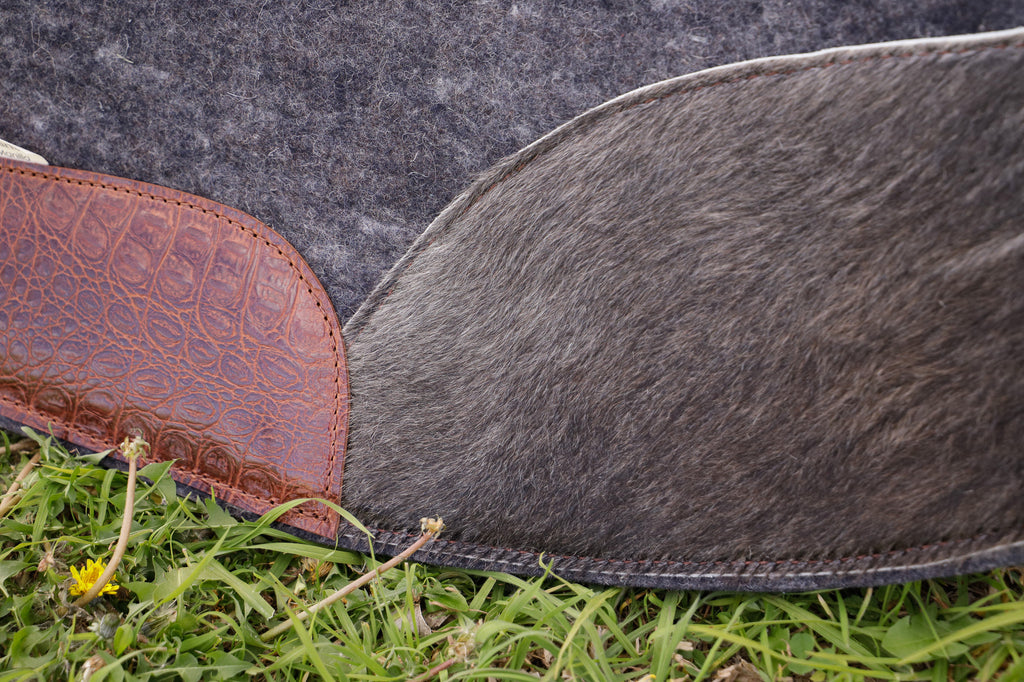 HAIR ON HIDE CUTOUT PAD - GREY - 13MM