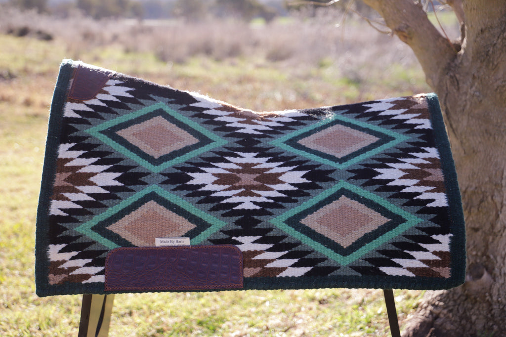Minimalist in Forrest - Deep green, light green, palomino, black, brown, wheat