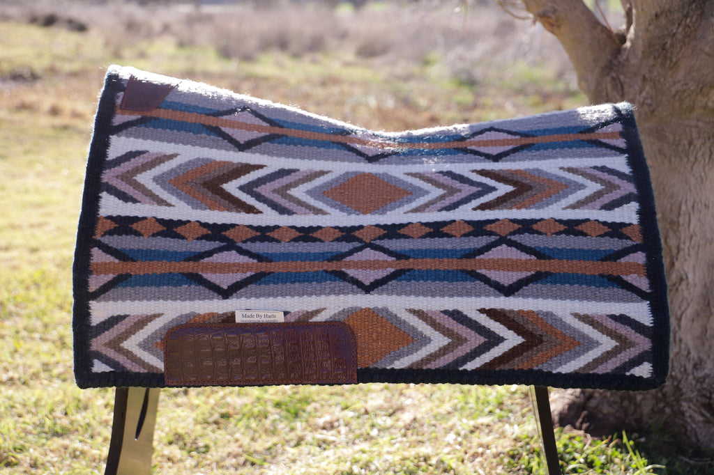Minimalist in Desert rose - Mountain blue, grey, light tan, teal, soft rose