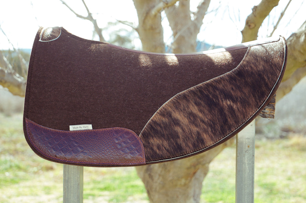 Brindle hair on hide fender cut out pad