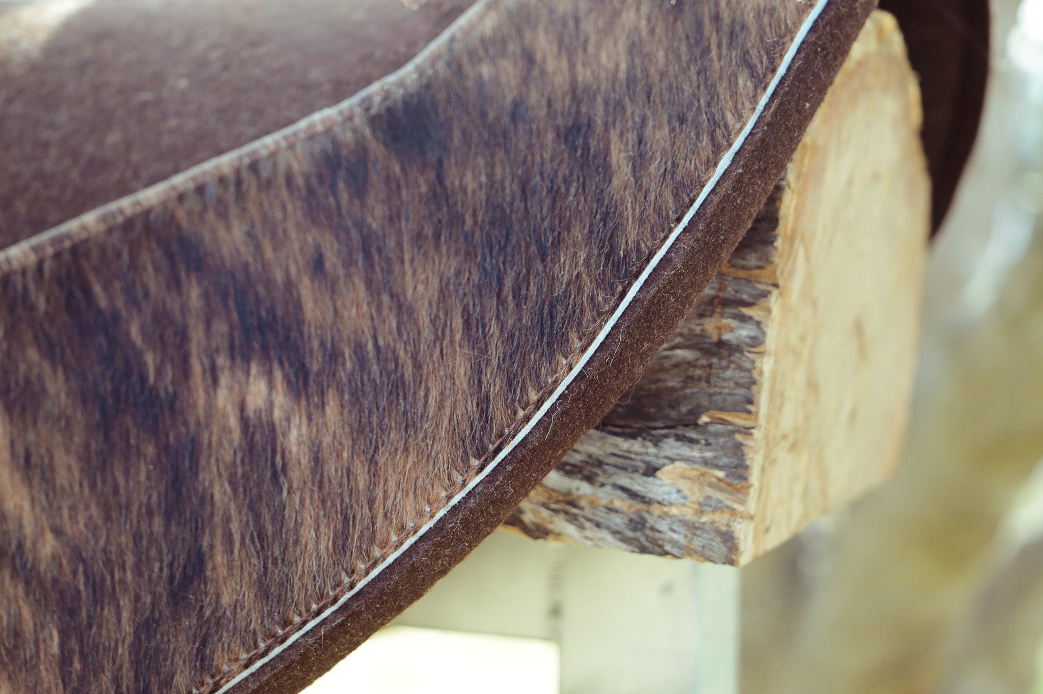 Brindle hair on hide fender cut out pad