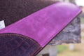 Pink crazyhorse/croc embossed clover spine wool felt pad