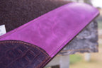 Pink crazyhorse/croc embossed clover spine wool felt pad