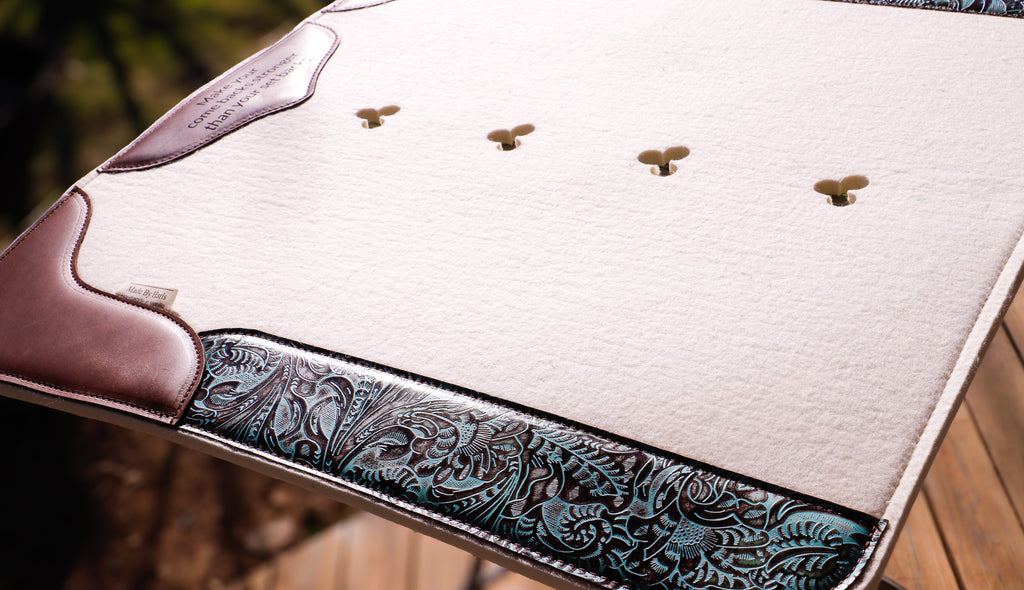 Western floral embossed wool pads - two colours!