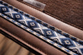 Brown crazyhorse & navy webbing clover spine wool felt pad