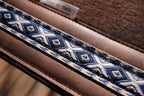 Brown crazyhorse & navy webbing clover spine wool felt pad