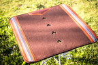 Orange crazyhorse & black/white webbing clover spine wool felt pad