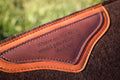 Orange crazyhorse & black/white webbing clover spine wool felt pad