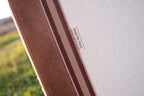 Brown crazyhorse & dusty pink webbing clover spine wool felt pad