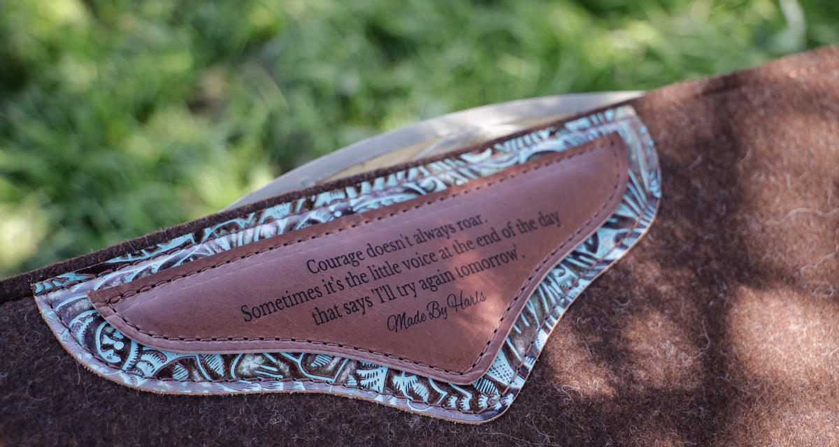 Courage doesn't always roar... - clover spine wool felt pad TWO AVAILABLE
