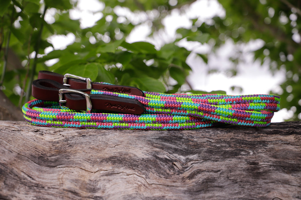 9 ft continuous reins (18/19mm wide) - two colours READY MADE