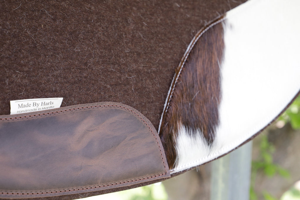 Choc marle hair on hide - 28 inch spine 12.7/13mm wool felt