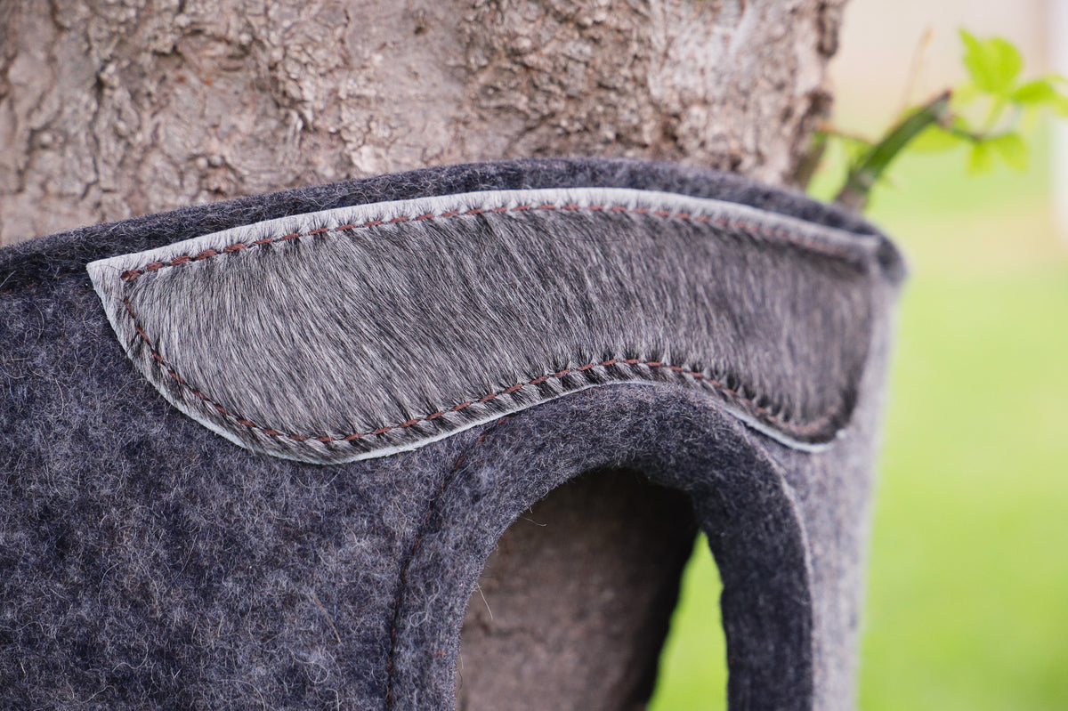 KIDS 24 inch spine pad - 12.7/13mm thick - grey hair on hide