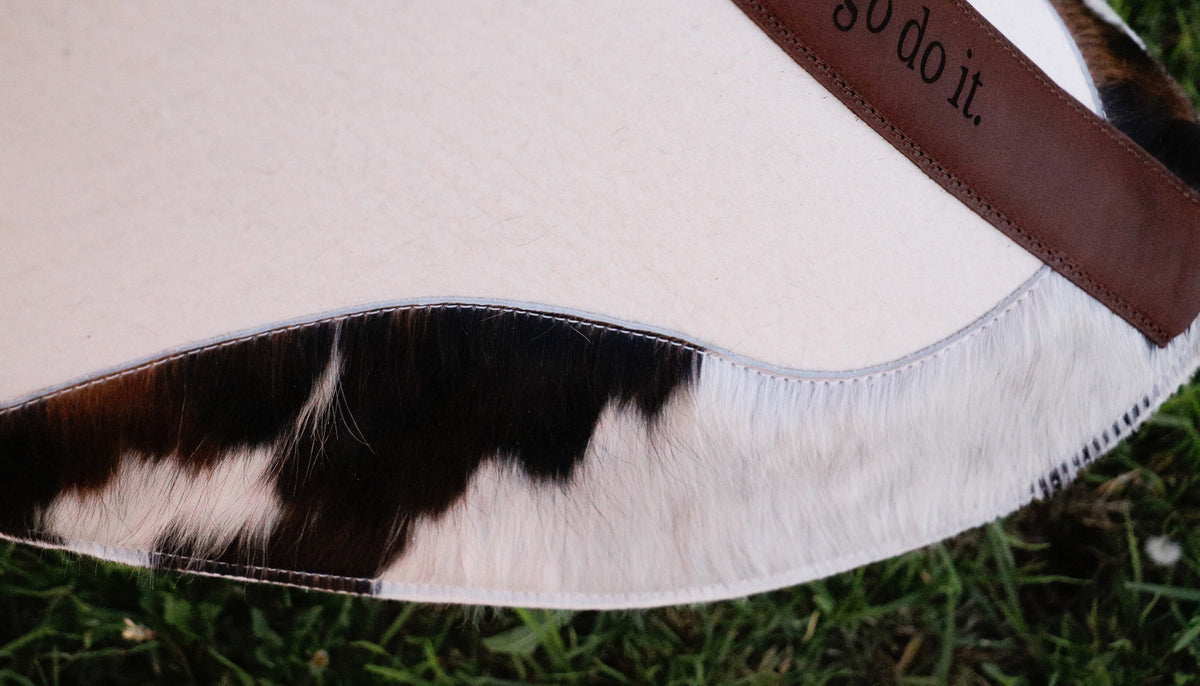 Cream wool felt, 12.7/13mm TRI COLOUR hide