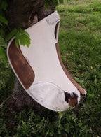 Muted tri colour hide - 12.7/13mm wool felt, 28 inch spine