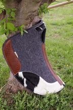 Black/white hide - 12.7/13mm, 28 inch spine - engraved "May you have..."