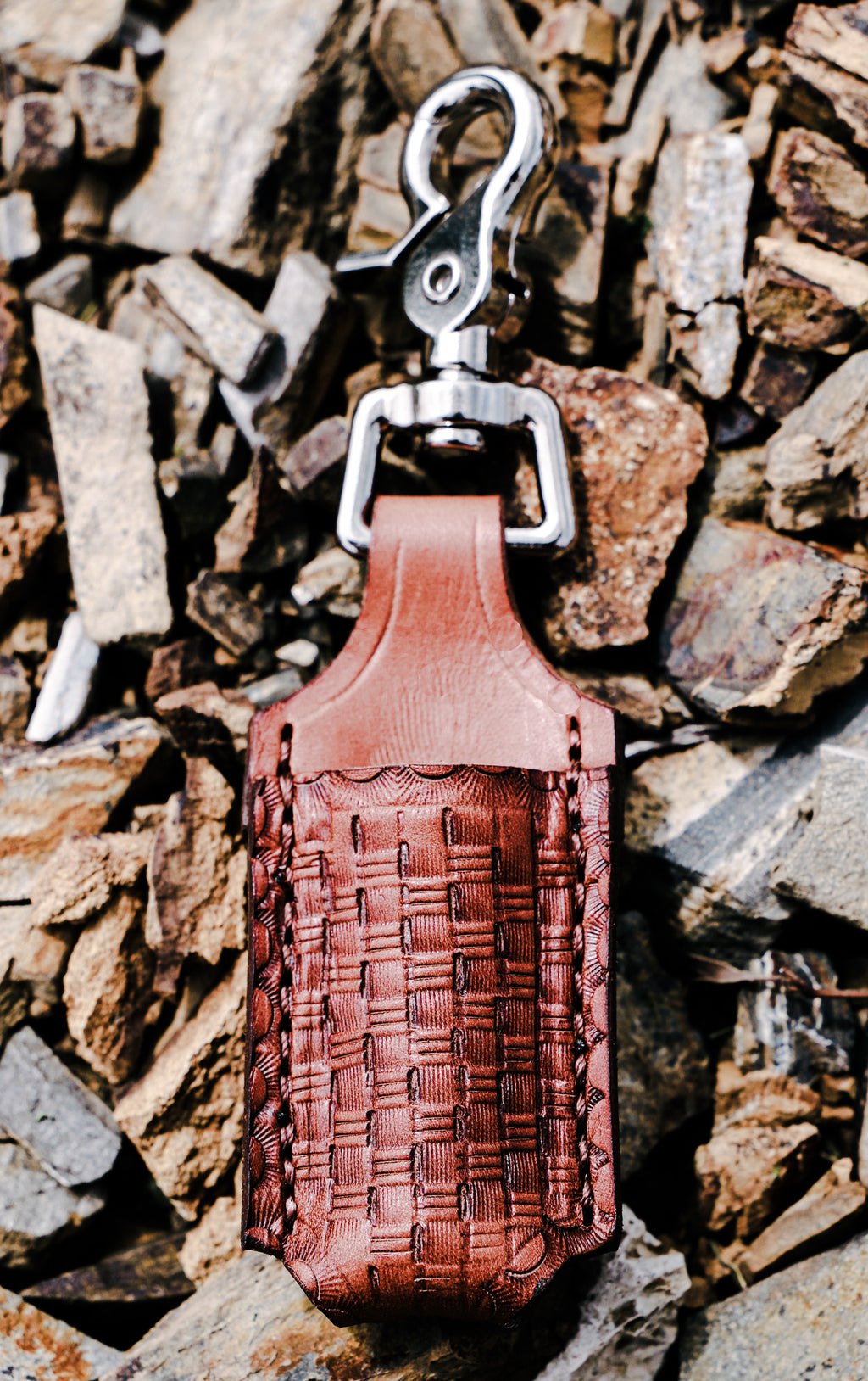 Lip Balm hand made leather keyring