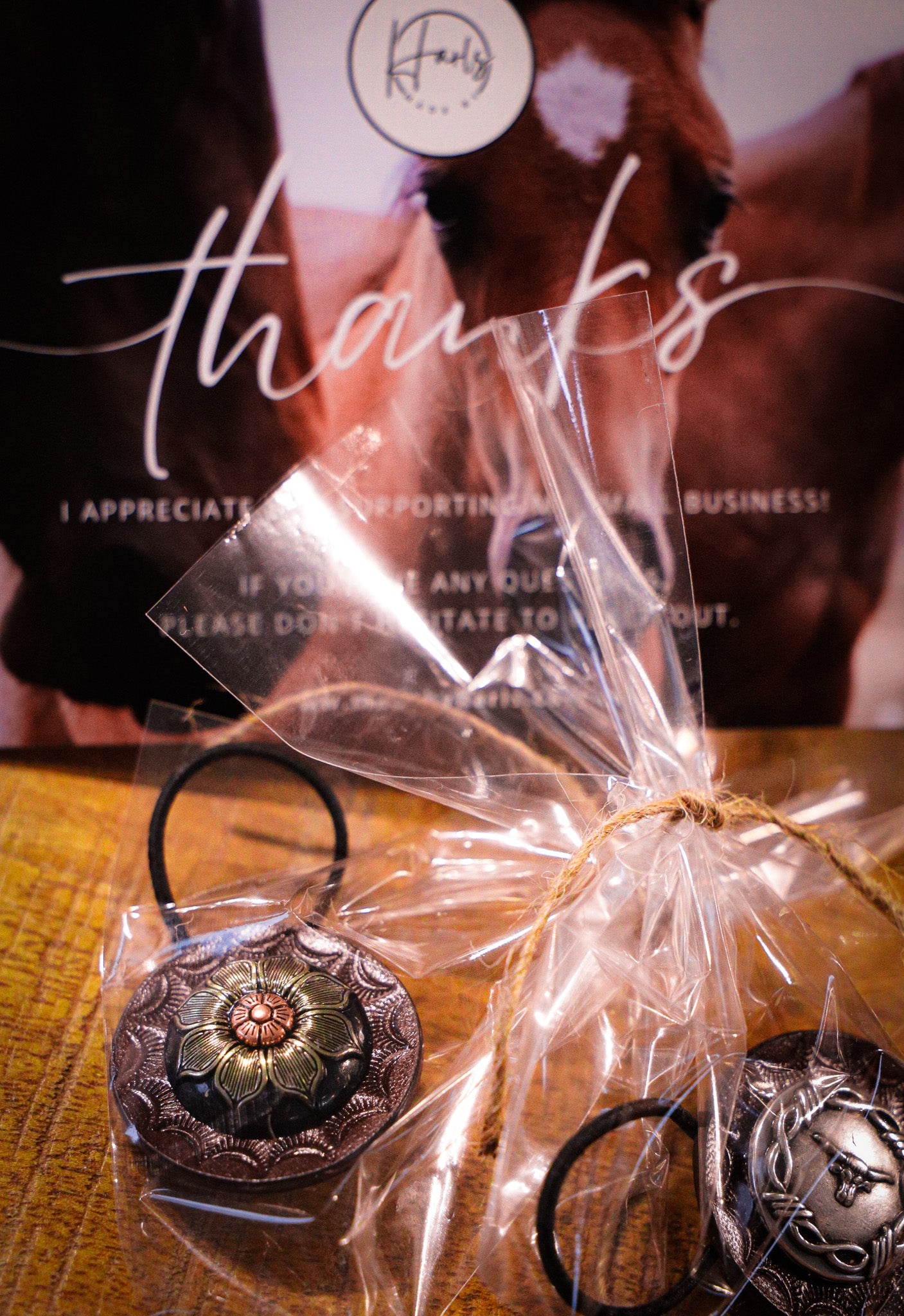 Concho & leather hair band