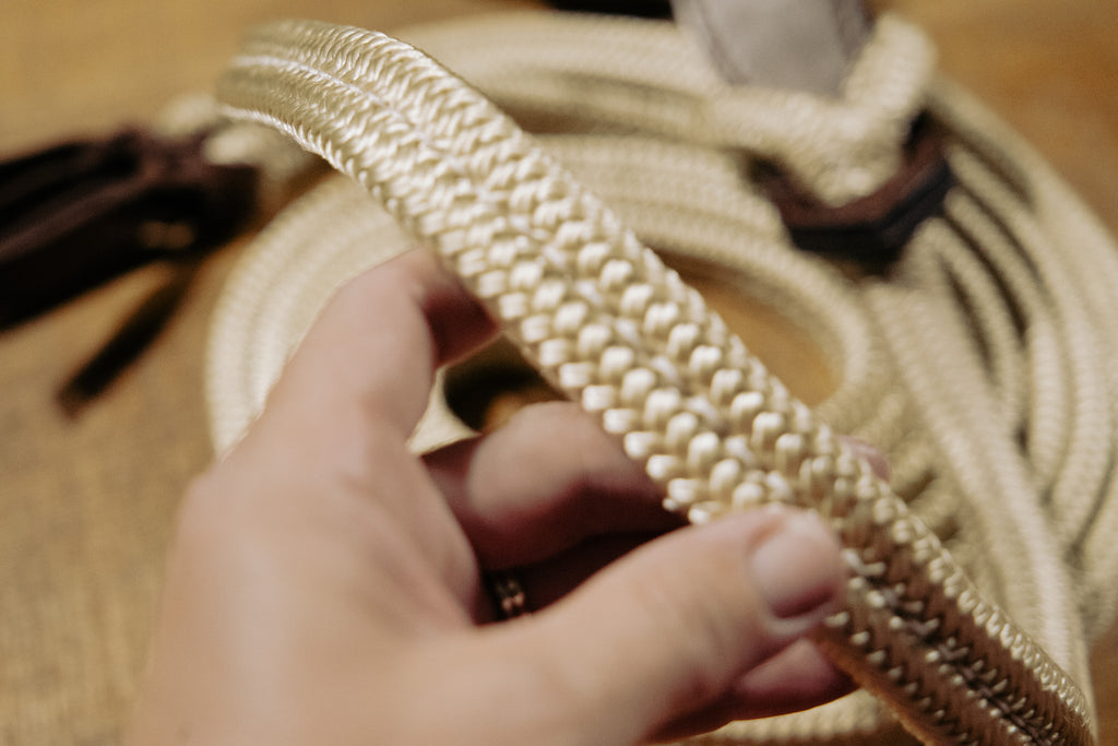 Flat sewn rope reins - QUICK CHANGE BUCKLES OR WATER LOOPS AND TIES