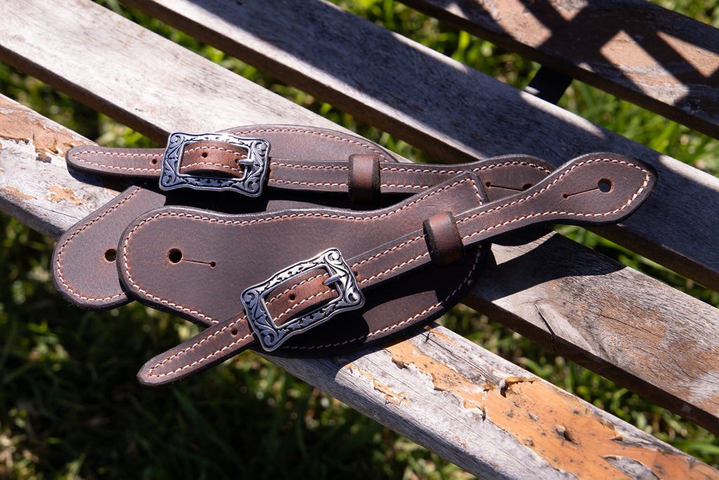 Waxed buffalo spur straps - 2 styles