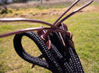 Flat sewn rope reins - QUICK CHANGE BUCKLES OR WATER LOOPS AND TIES