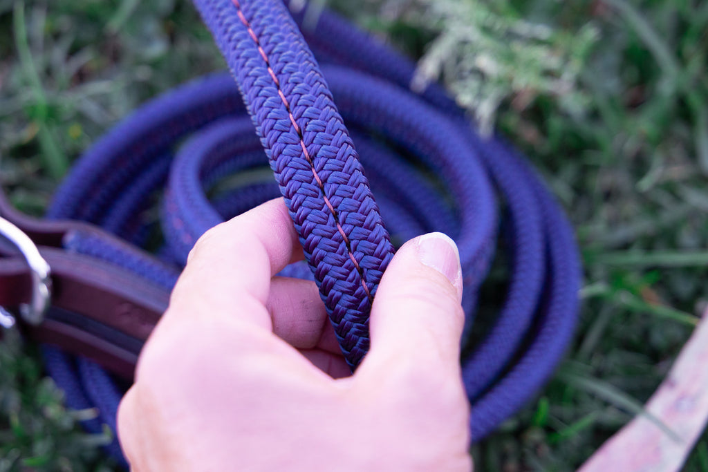 Continuous flat sewn rope reins - various colours available