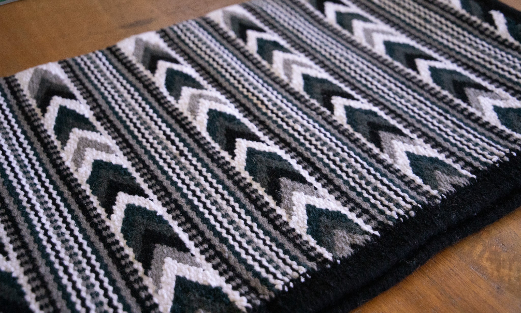 Handwoven NZ wool blanket felt lined pad