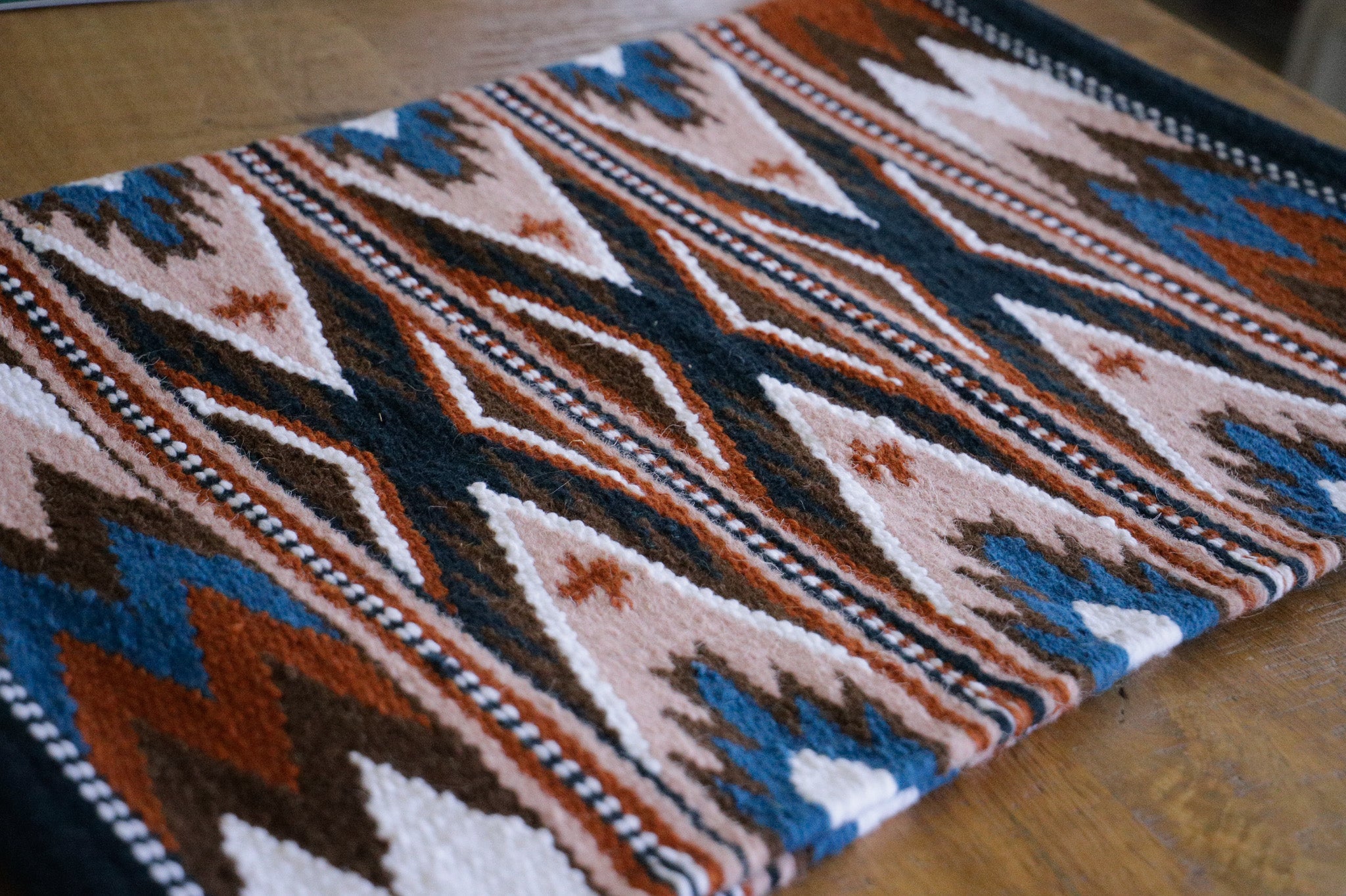 Handwoven NZ wool blanket felt lined pad