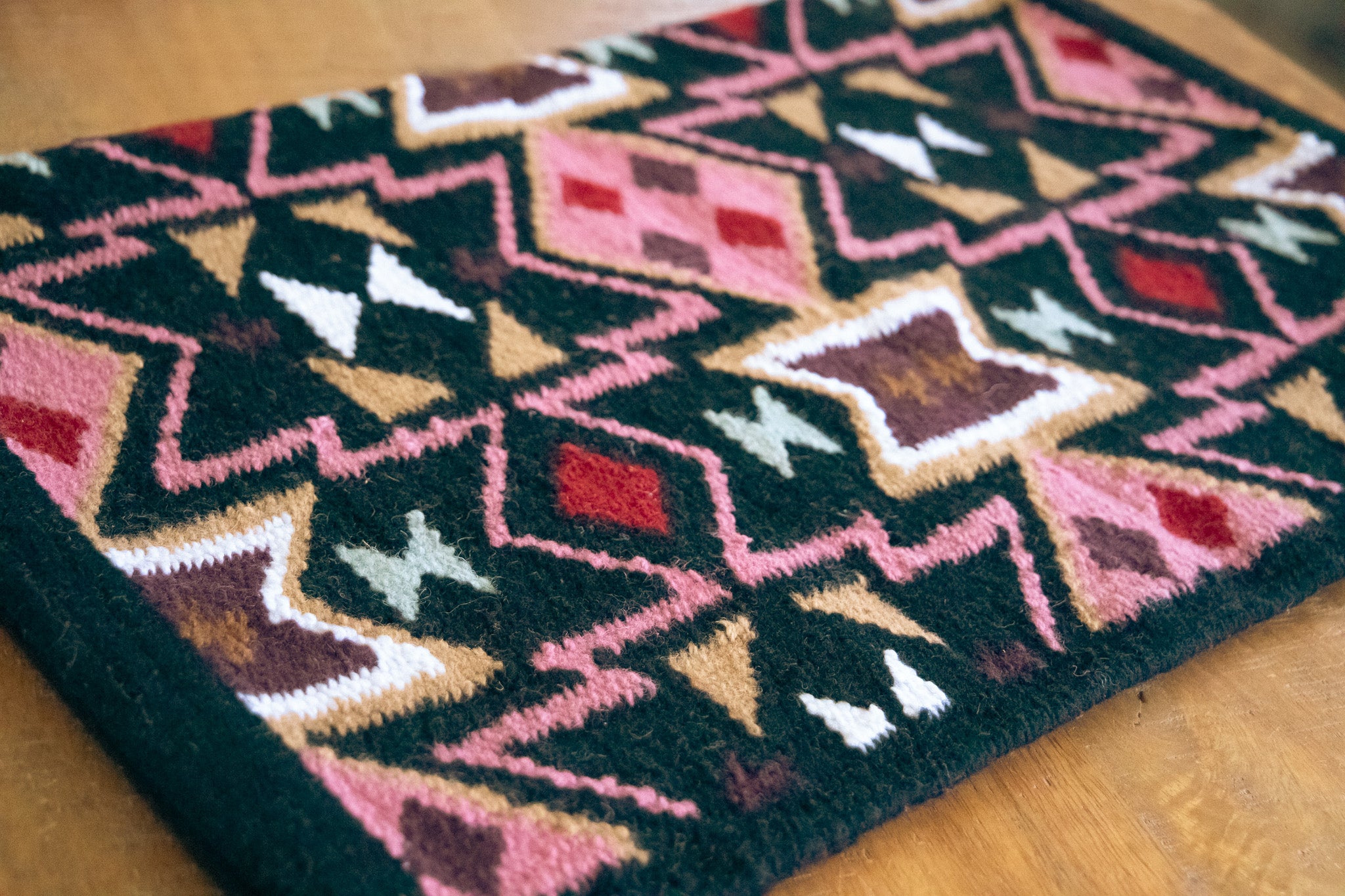 Handwoven NZ wool blanket felt lined pad