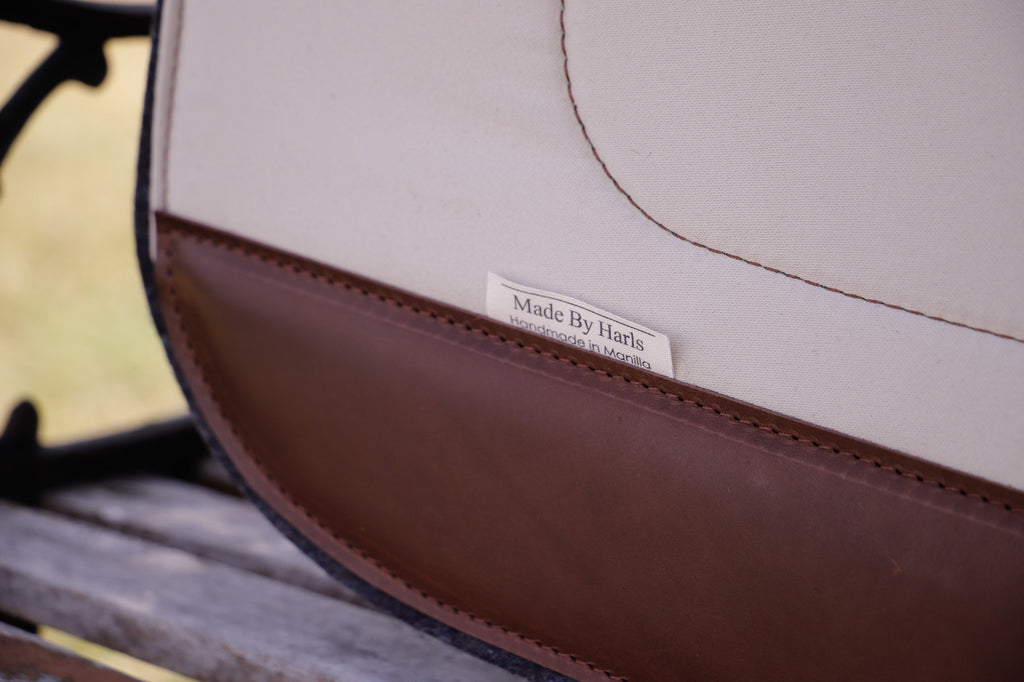 The Outback Cutout molsekin covered pad - choose from round or square skirt and navy/bone/camel colouring