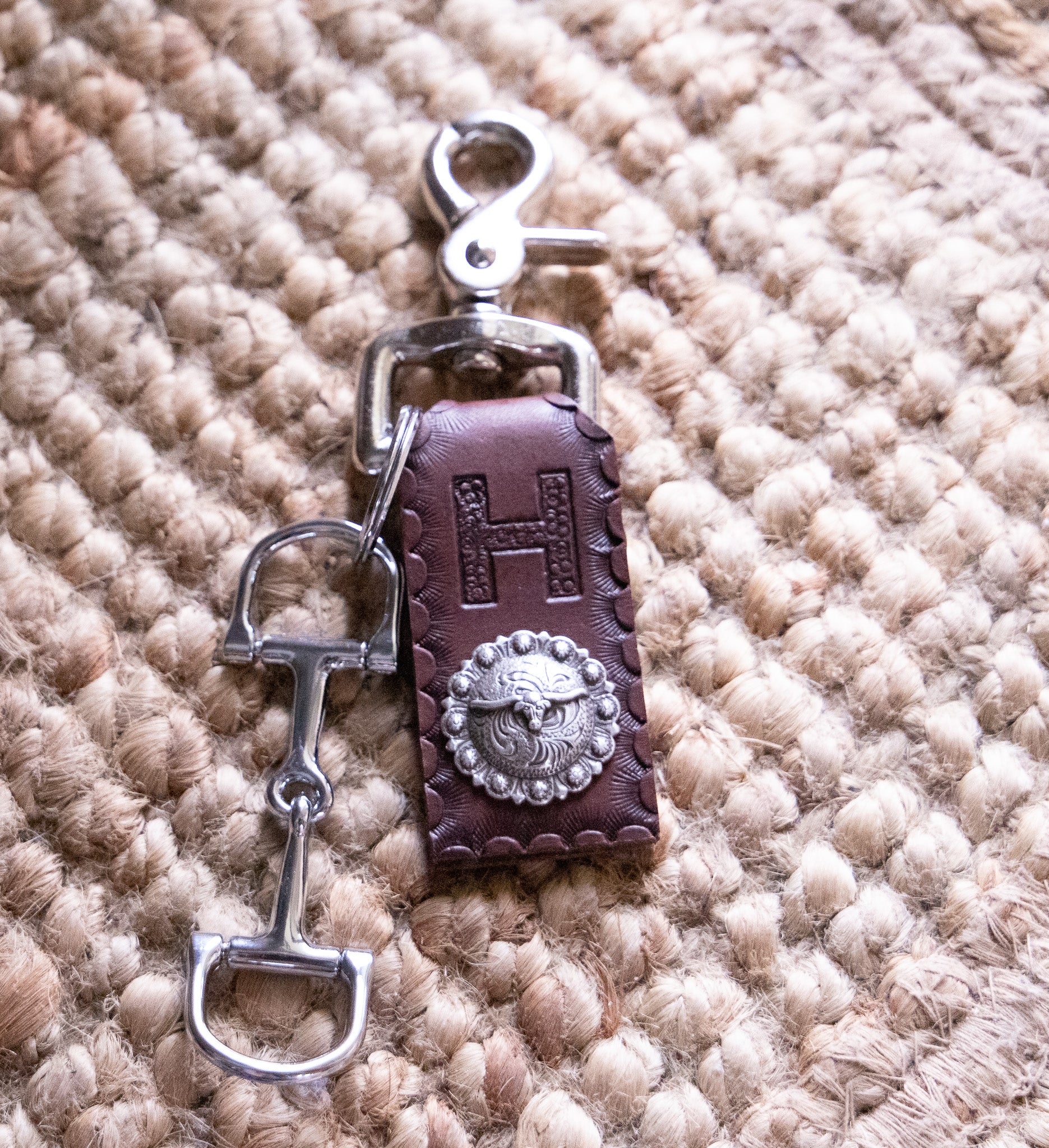 Keyring with concho - custom engraved