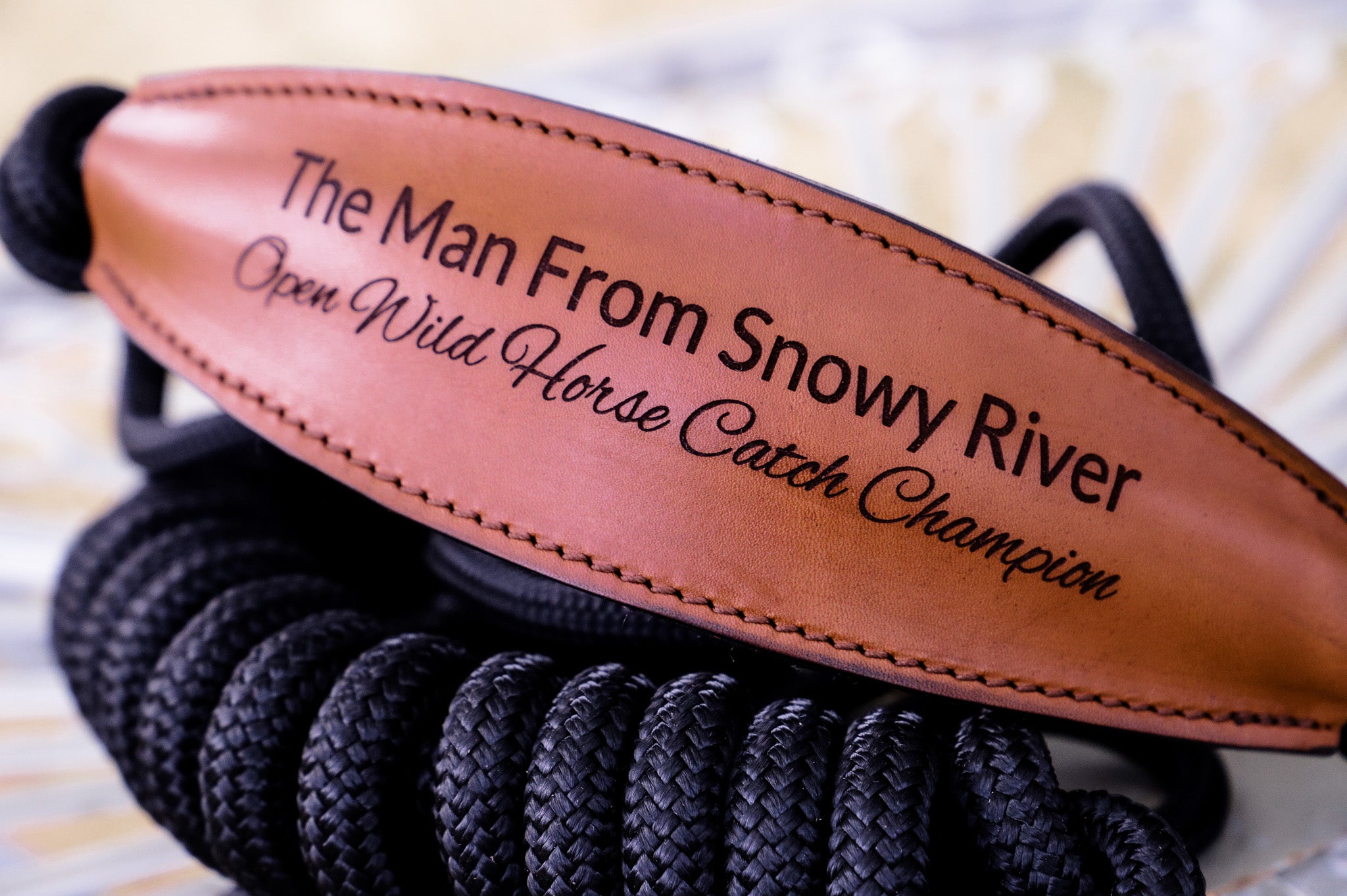 Rope halter/lead set and custom engraved leather noseband