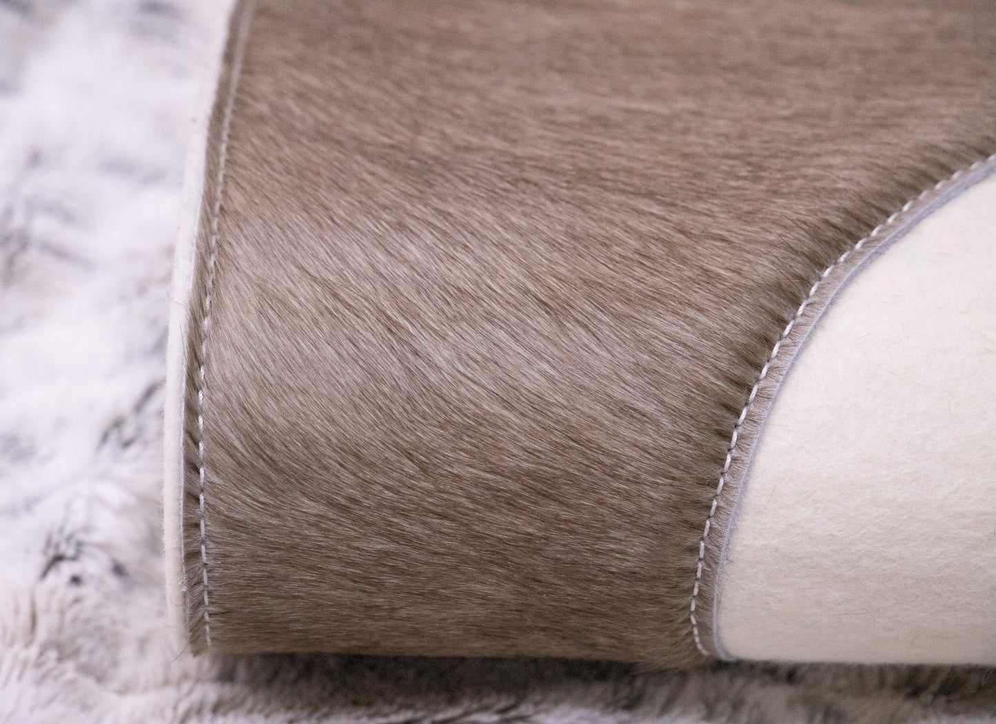 Hair on hide 100% natural wool felt pad - 17mm thick grey felt - choice of hides