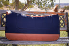 The Outback Cutout molsekin covered pad - choose from round or square skirt and navy/bone/camel colouring