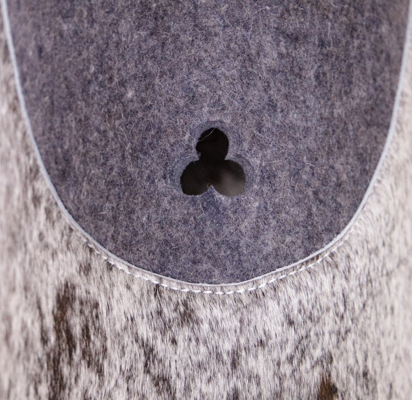 Hair on hide 100% natural wool felt pad - 17mm thick grey felt - choice of hides