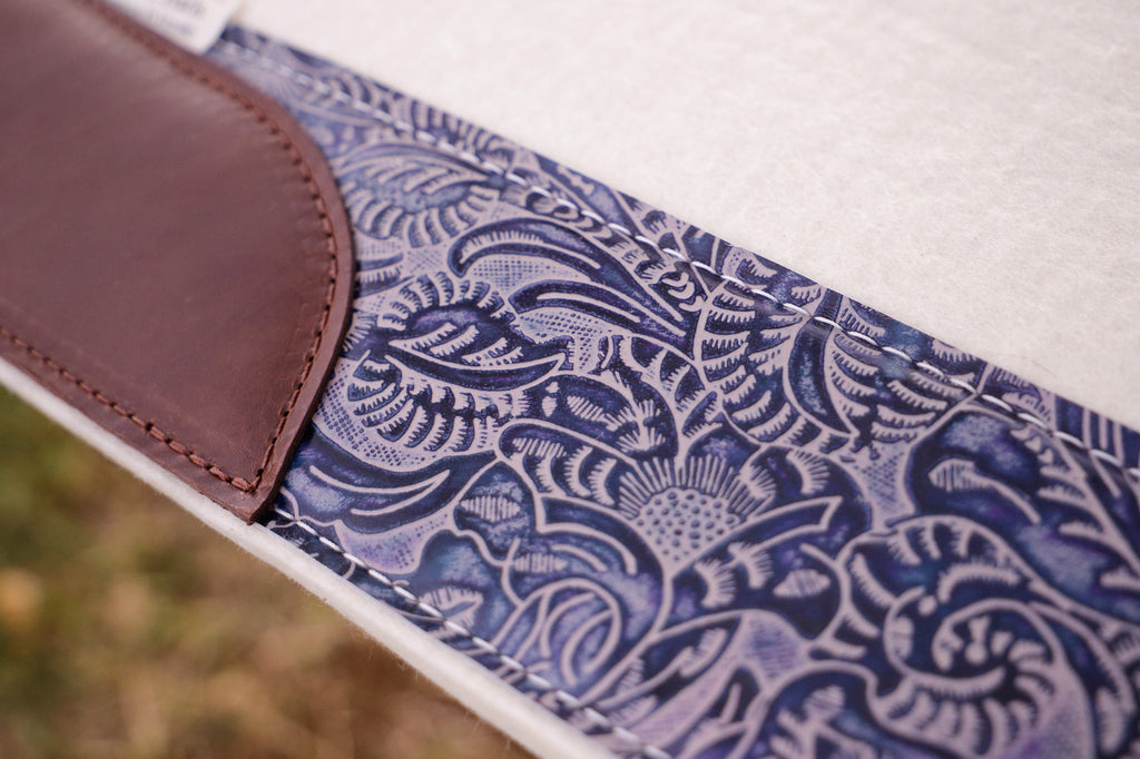 READY MADE 'Classic' Blueberry floral embossed wool felt pad