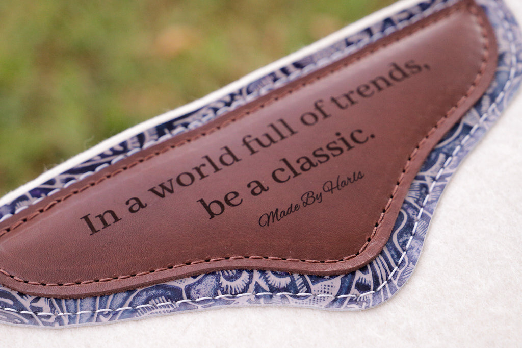 READY MADE 'Classic' Blueberry floral embossed wool felt pad
