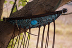 Ready made turquoise floral embossed fly veil