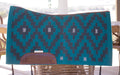 Ready made - Dark turquoise " NZ wool blanket pad with contoured leather spine