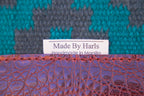 Ready made - Dark turquoise " NZ wool blanket pad with contoured leather spine