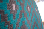 Ready made - Dark turquoise " NZ wool blanket pad with contoured leather spine