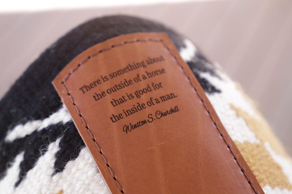 Ready made - NZ wool blanket pad with contoured leather spine