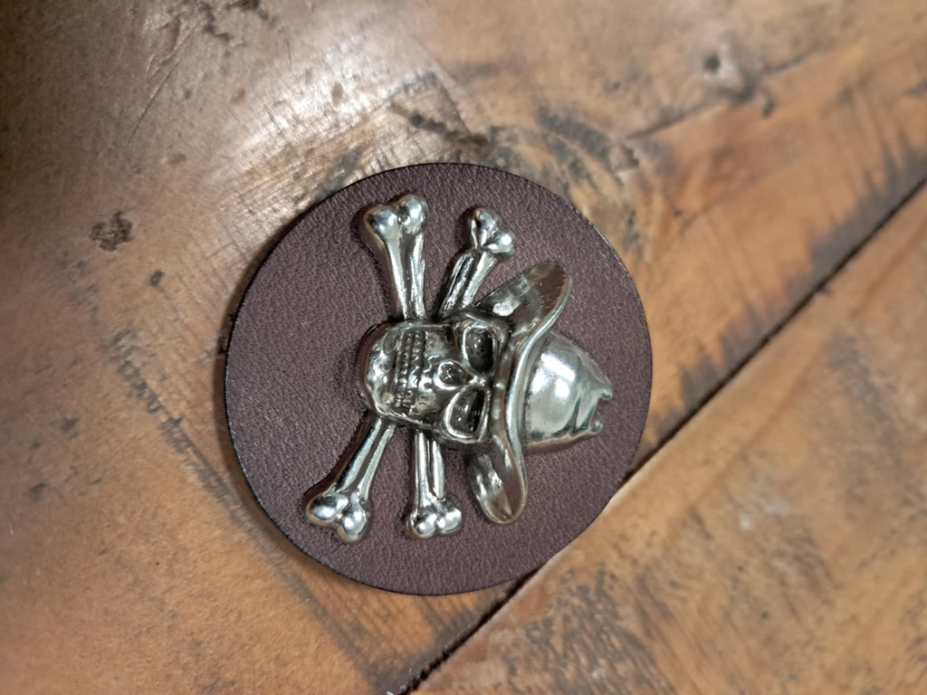 Concho & leather hair band