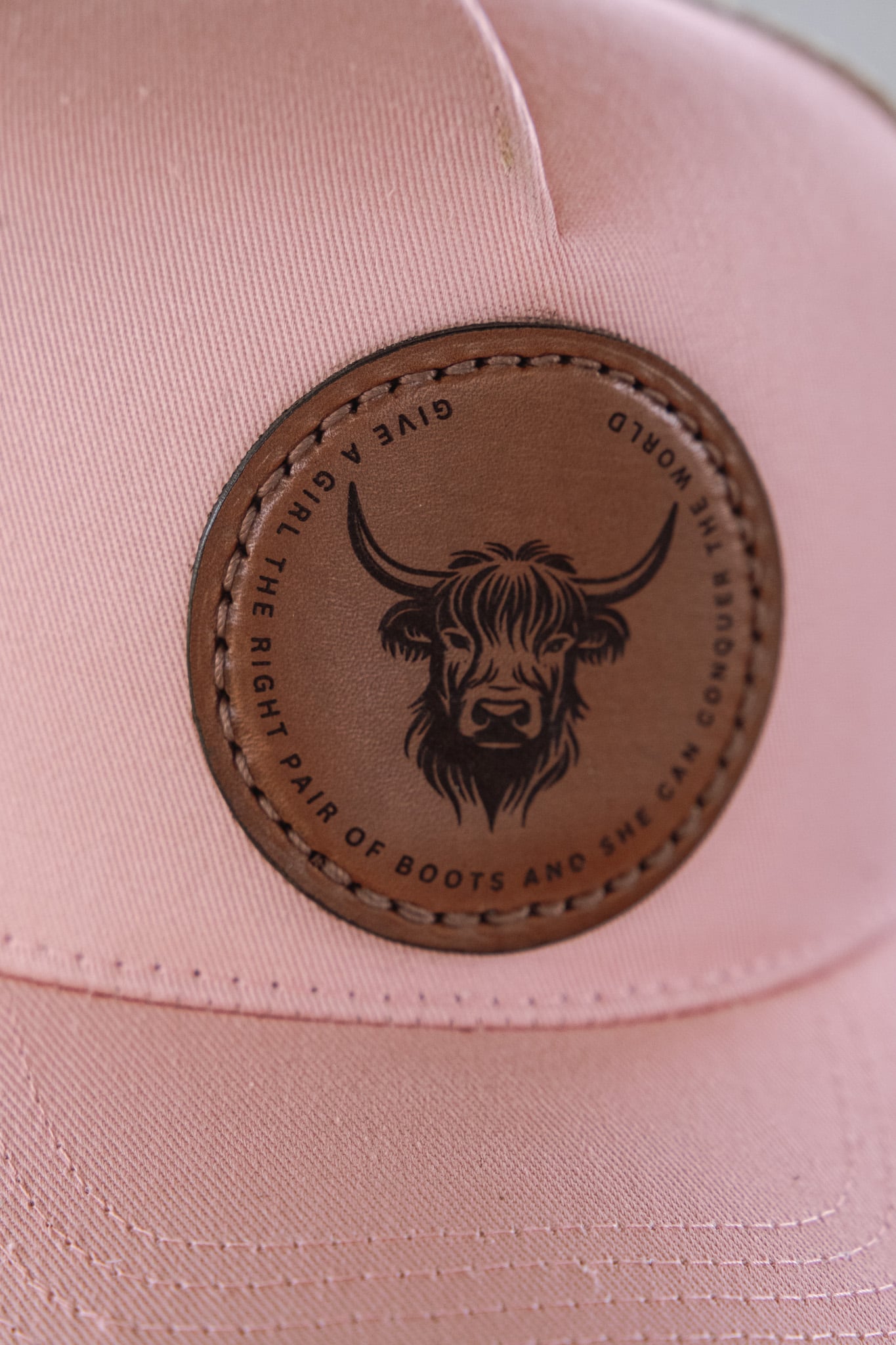 BLUSH PINK PONYTAIL CAP - Give a girl the right pair of boots...